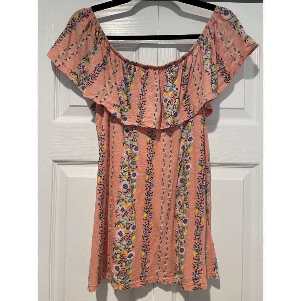 Old Navy Womens Floral Off‎ Shoulder Peasant Top Small Boho Fairy Prairie Dainty
